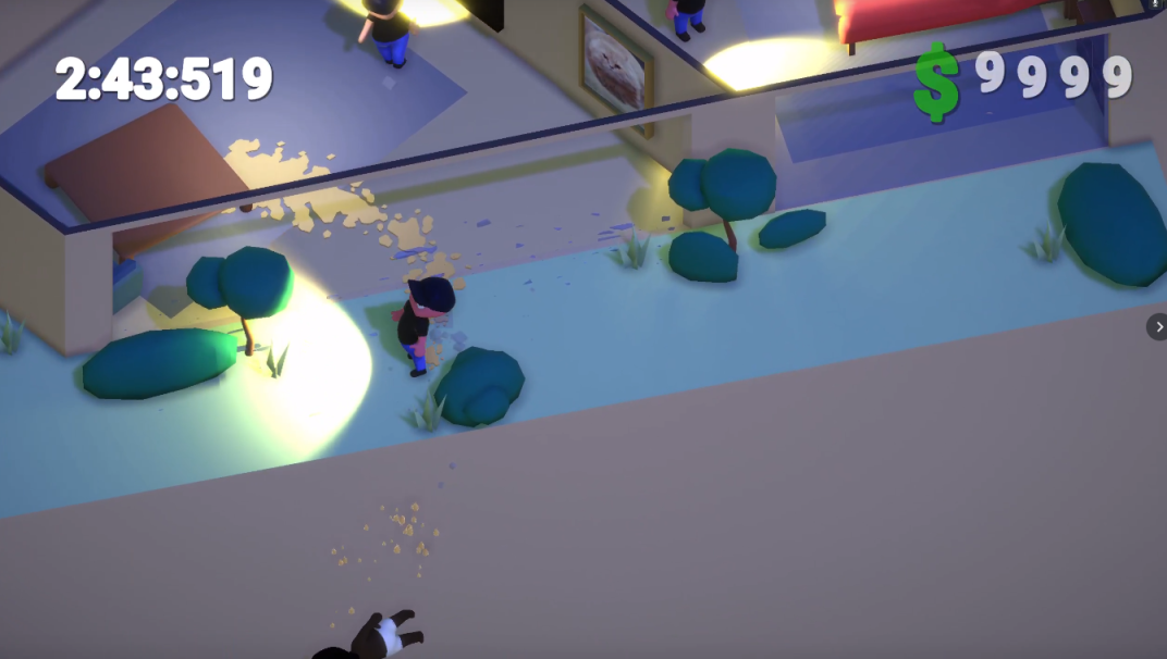 Butter Thief gameplay showing collectible valuables.